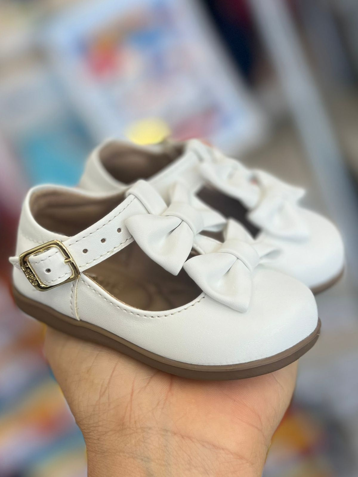SAPATO SAPATILHA FECHO METÁLICO LAÇOS DUPLO FOSCO MENINA LUI BAMBINI - BRANCO