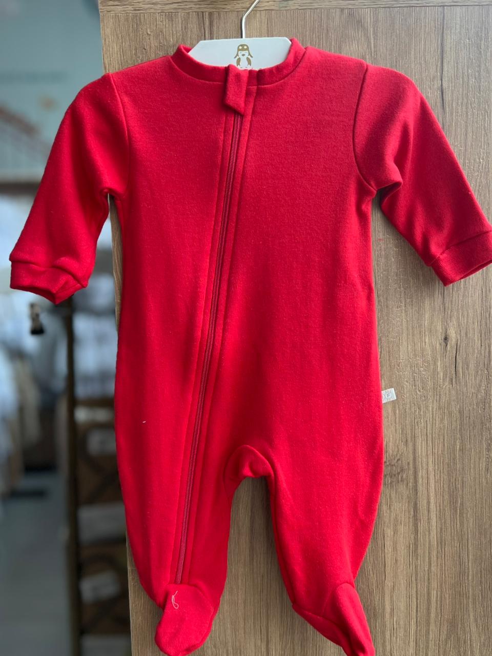 MACACÃO MANGA LONGA ZÍPER BASICO CORES UNISSEX HAVE FUN - VERMELHO