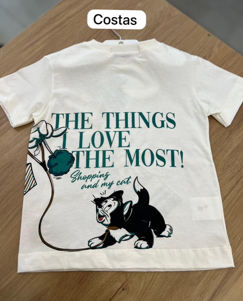 BLUSA MANGA CURTA MINNIE STRASS GATO SHOPPING MENINA ANIMÊ - OFF