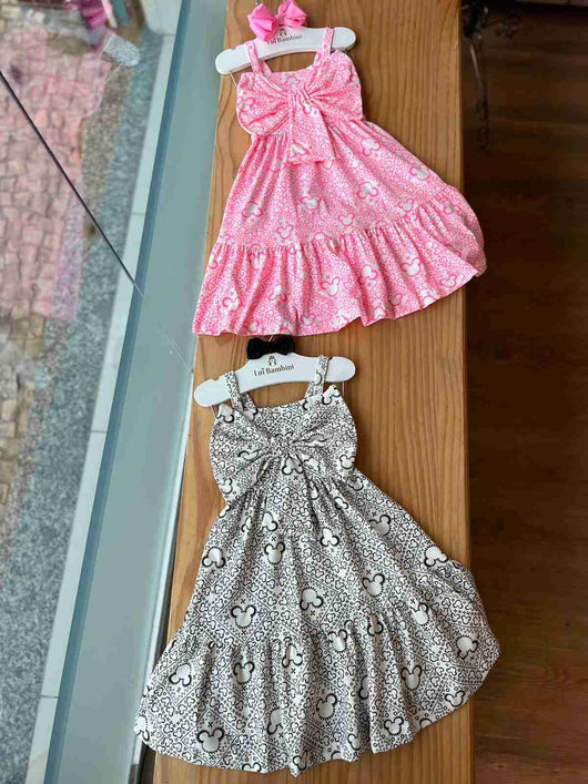 VESTIDO MIDI COM ALCA E LACO MINNIE FLORES MENINA FAKINI 2PRO50