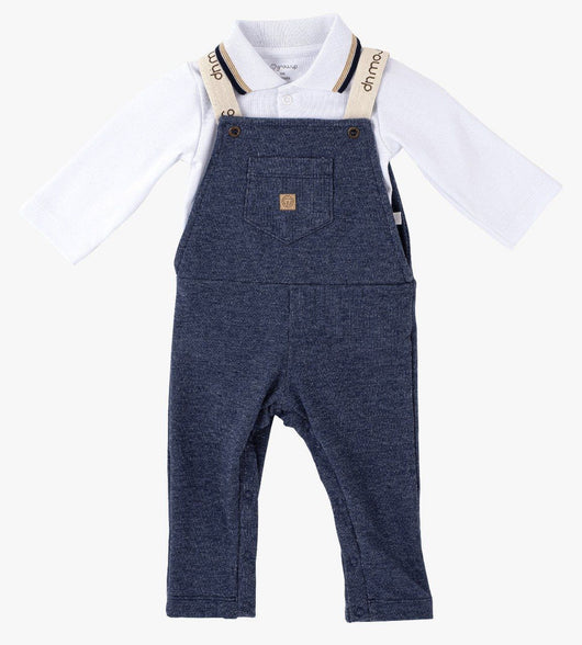 CONJUNTO BODY MANGA LONGA E JARDINEIRA BOLSO MENINO GROW UP PRO45