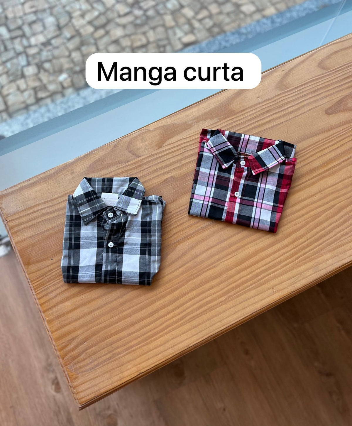 CAMISA MANGA CURTA XADREZ LISTRA QUADRICULADA UNISSEX LUI BAMBINI