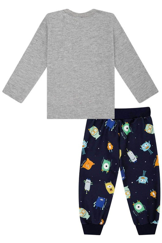 CONJUNTO CAMISETA MANGA LONGA E CALCA MONSTRINHOS MENINO LUC BOO PRO45