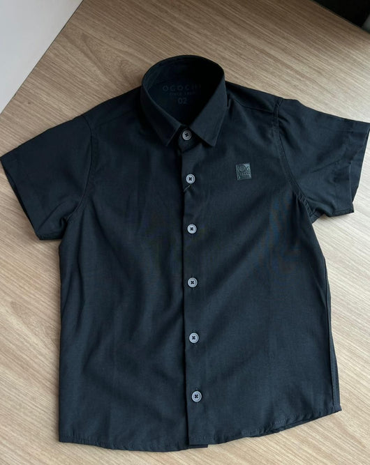 CAMISA MANGA CURTA CASUAL SLIM TRICOLINE BOTÕES MENINO OGOCHI