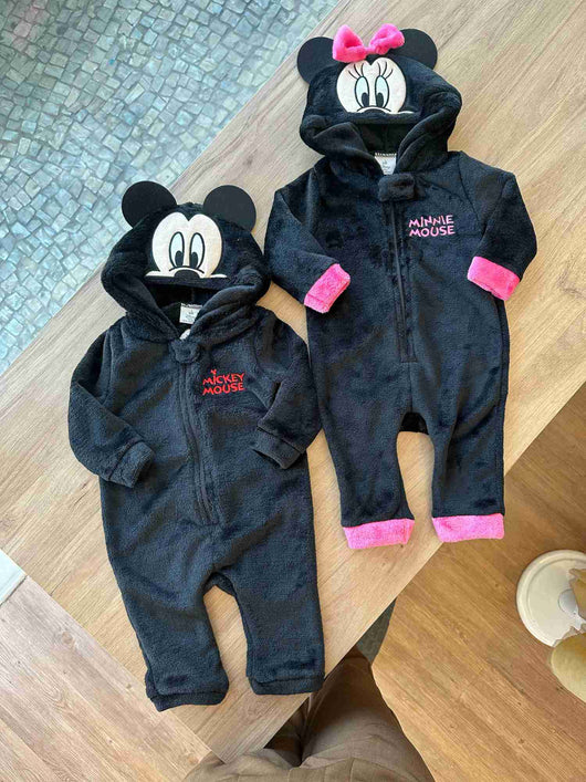 MACACAO MANGA LONGA COM CAPUZ KIGURUMI MICKEY MENINO FAKINI