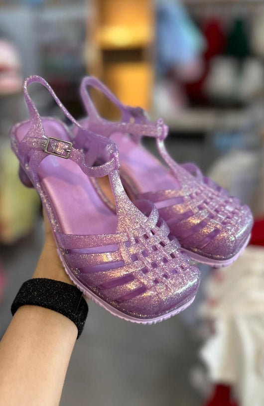 SANDÁLIA FECHO FIVELA METÁLICO VIXEN GLITTER MENINA MINI MELISSA