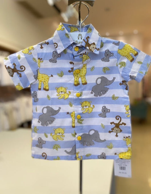 CAMISA MANGA CURTA SAFARI MENINO LUI BAMBINI