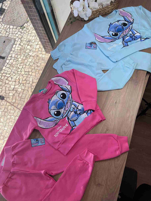 CONJUNTO BLUSÃO MANGA LONGA STITCH E CALÇA MENINA FAKINI