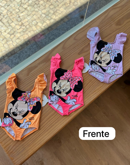 MAIÔ MANGA CURTA MINNIE E MARGARIDA SEREIA PROTEÇÃO UV50+ MENINA FAKINI
