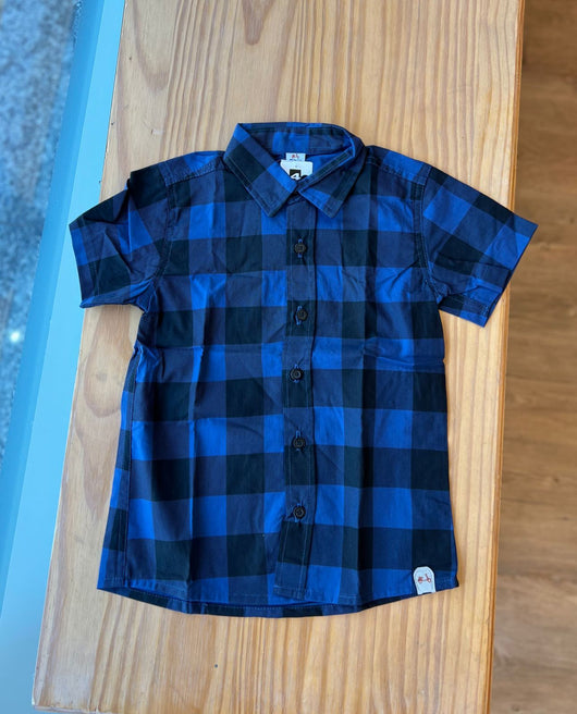 CAMISA MANGA CURTA XADREZ COM GOLA E BOTÕES MENINO LUI BAMBINI