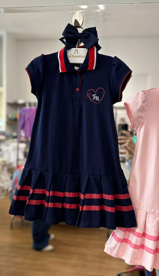 VESTIDO MANGA CURTA CORAÇÃO GLITER MENINA TRICK NICK