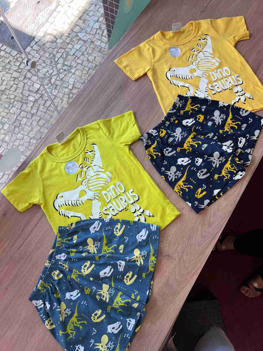 CONJUNTO MANGA CURTA PIJAMA MEIA MALHA MENINO ANGERO