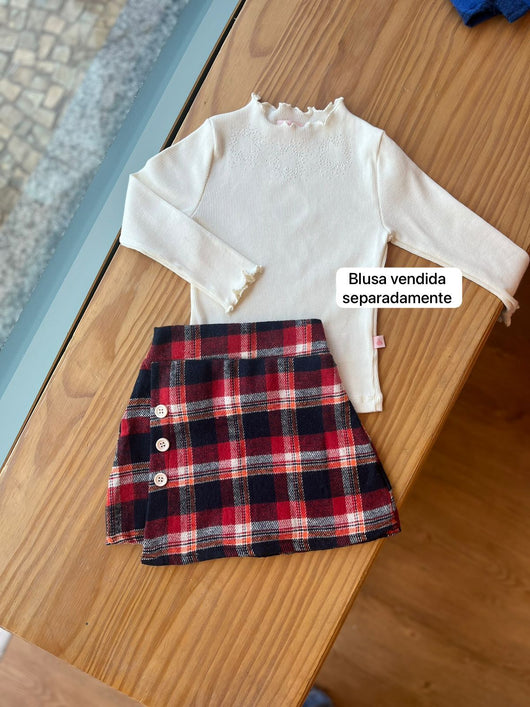 SAIA XADREZ FLANELADA COM BOTOES MENINA LUI BAMBINI 30PRO50
