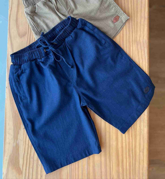 BERMUDA EM LINHO COM BOLSOS FUNCIONAIS MENINO ANJOS BABY