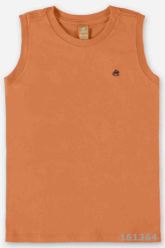 CAMISETA REGATA MEIA MALHA COM BORDADO MENINO UP BABY