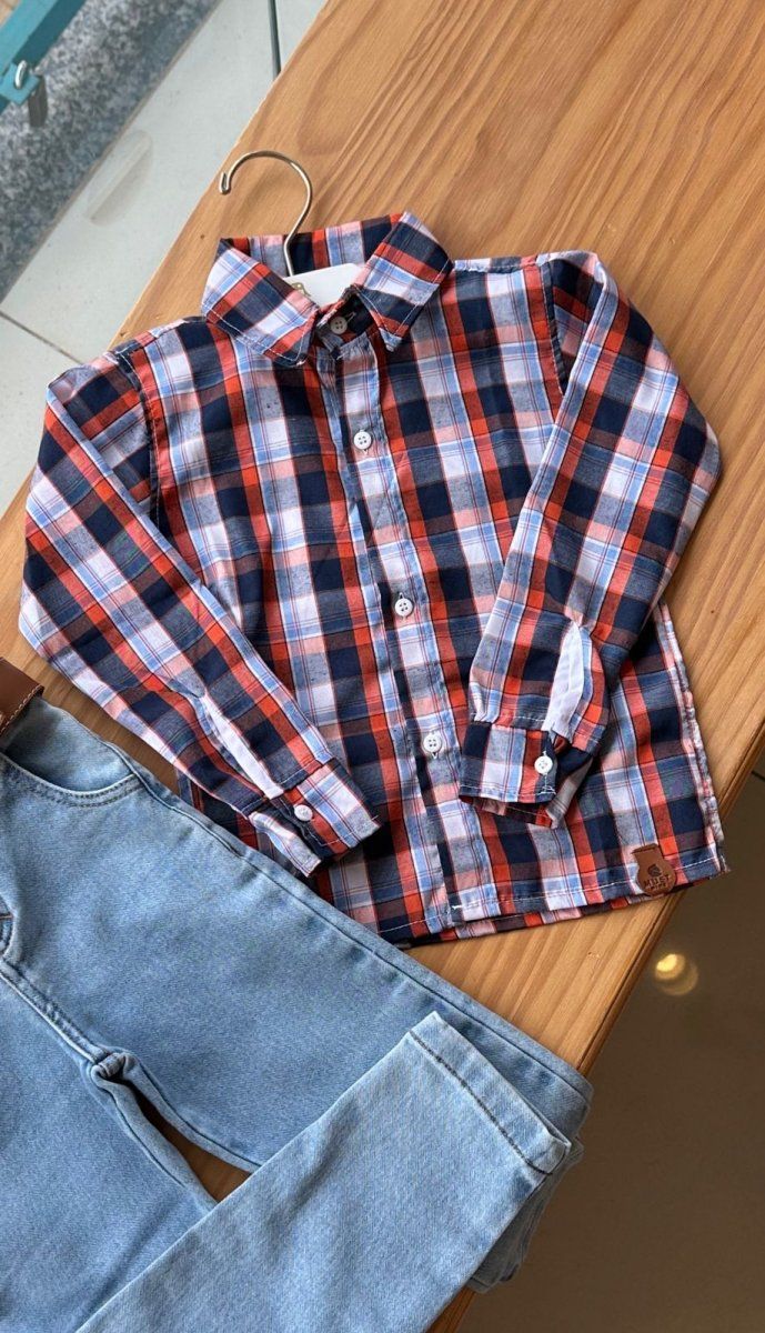 CAMISA XADREZ MANGA LONGA QUADRICULADA UNISSEX LUI BAMBINI