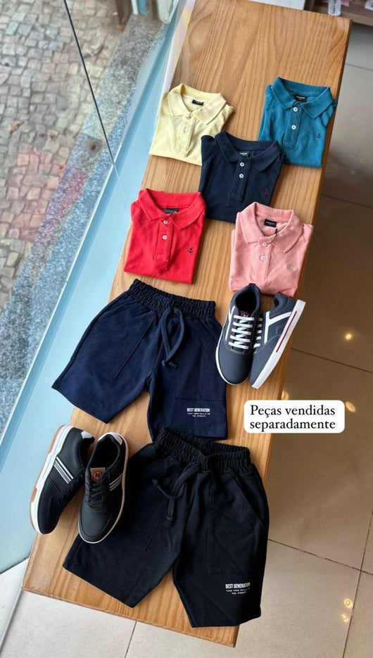BERMUDA EM MOLETINHO COM BOLSOS E CORDÃO BEST GENERATION MENINO FAKINI