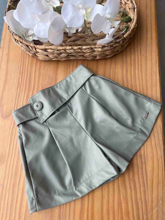 SHORT EM COURO SINTÉTICO CINTO FIXO MENINA INFANTI