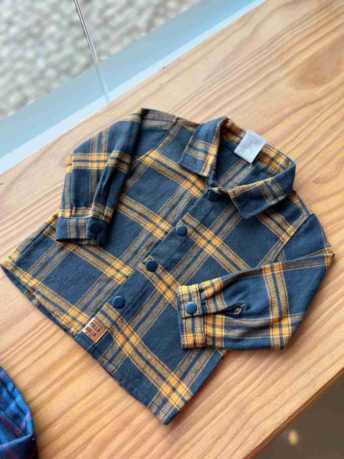 CAMISA MANGA LONGA XADREZ QUADRICULADA COM BOTÕES MENINO PULLA BULLA