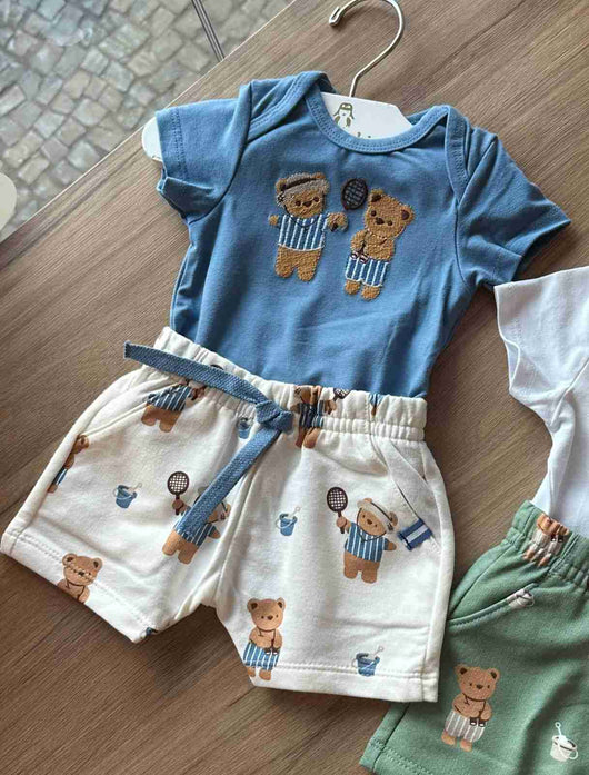 CONJUNTO BODY MC URSO RAQUETE COM BERMUDA MENINO MILON
