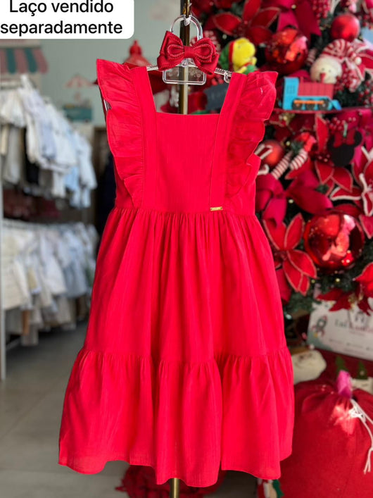 VESTIDO REGATA BABADO NATAL MENINA MON BELL