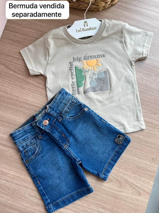 CAMISETA MANGA CURTA BICICLETA MENINO PULLA BULLA