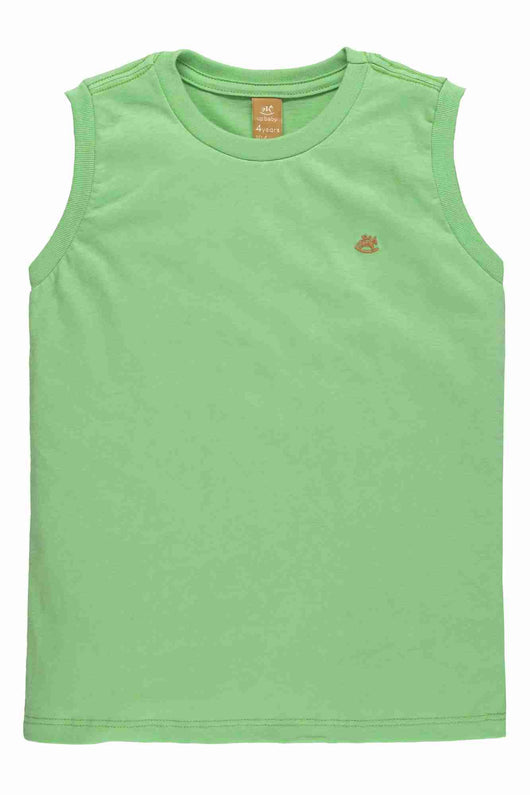CAMISETA REGATA MEIA MALHA COM BORDADO MENINO UP BABY