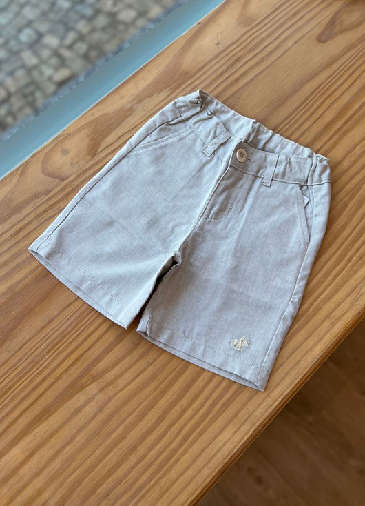 BERMUDA SOCIAL BATIZADO OXFORD BOLSO AJUSTE E BORDADO MENINO POLO INFANTI