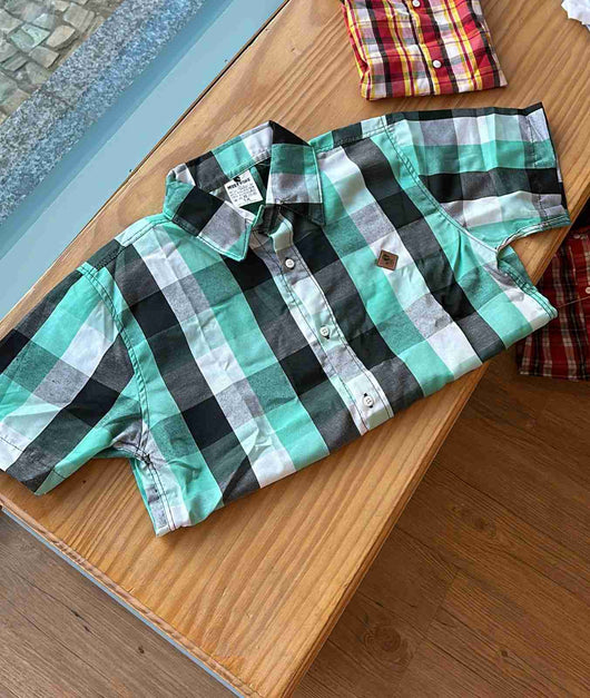 CAMISA MANGA CURTA XADREZ E QUADRICULADA UNISSEX LUI BAMBINI