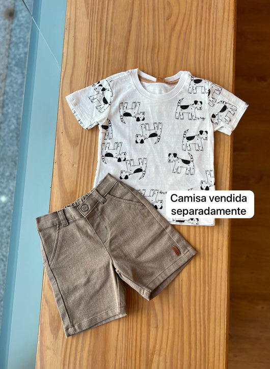 BERMUDA SOCIAL LISA COM BOLSO E BOTÃO MENINO UP BABY