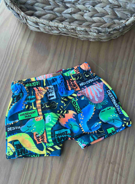 SUNGA BOXER CIDADE DOS DINOSSAUROS PROTEÇÃO UV50+ MENINO UP BABY
