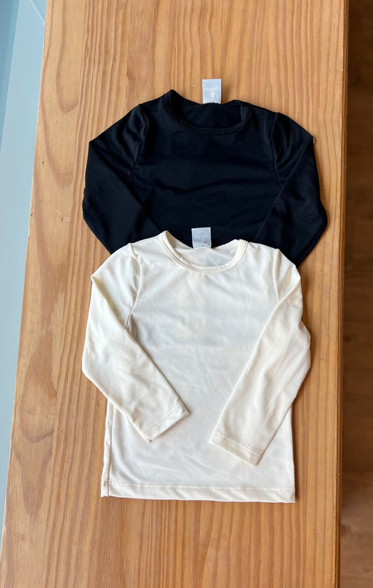 BLUSA MANGA LONGA TÉRMICA LISA GOLA REDONDA MENINA ABRANGE