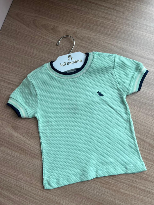 CAMISETA MANGA CURTA TEXTURIZADA GOLA CONTRASTE MENINO QUIMBY