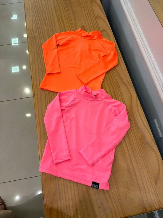 BLUSA MANGA LONGA LISA DE PROTEÇÃO SOLAR UV50+ MENINA MARUJOS E SEREIAS