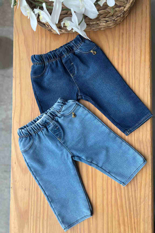 CALÇA BÁSICA ELÁSTICO BOLSO FALSO PINGENTE MENINA PULLA BULLA