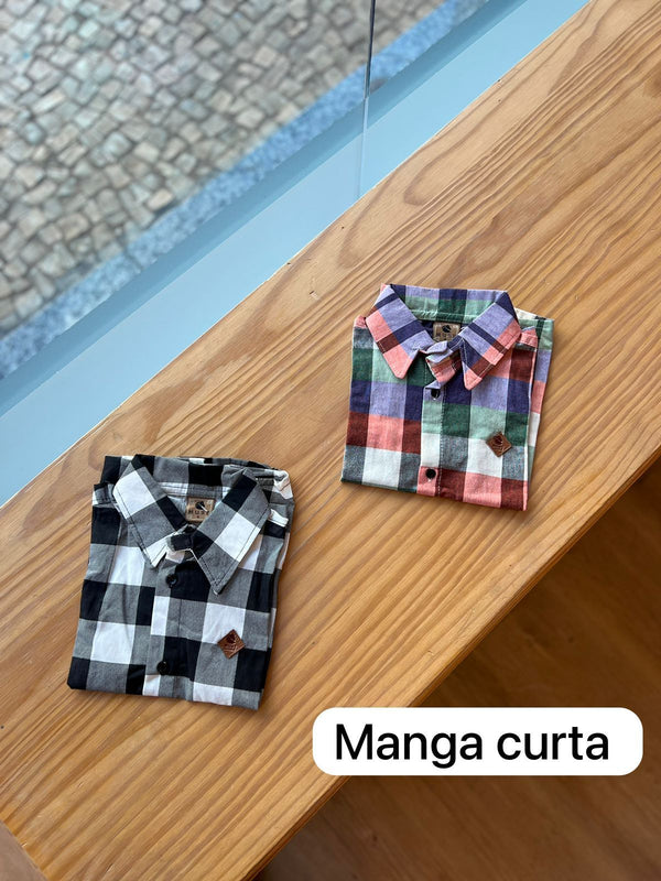 CAMISA XADREZ MANGA CURTA UNISSEX LUI BAMBINI