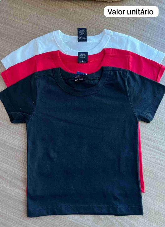 CAMISETA MANGA CURTA LISA GOLA REDONDA MENINO BEE LOOP