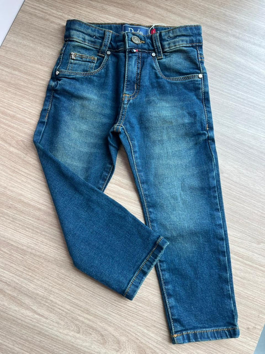 CALÇA JEANS FECHAMENTO INTERNO E BOLSOS MENINO DUDES