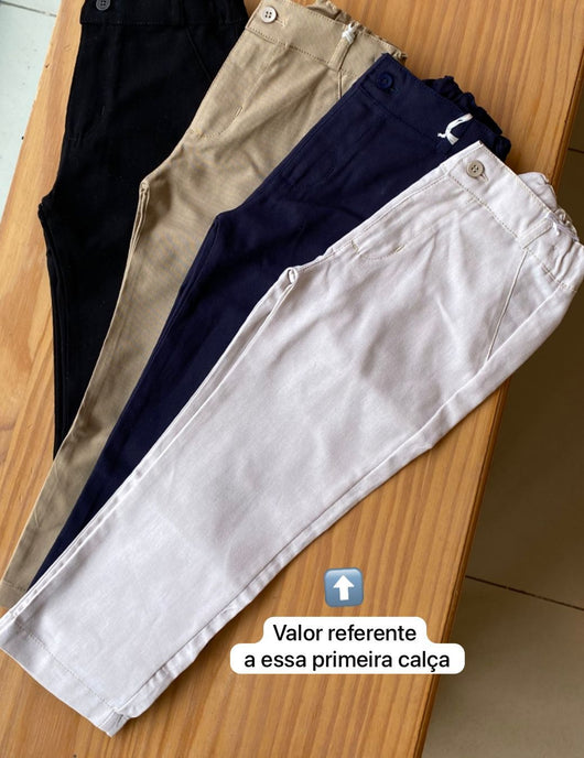 CALÇA SOCIAL ALFAIATARIA LINHO COM AJUSTE INTERNO MENINO BARBARA KIDS