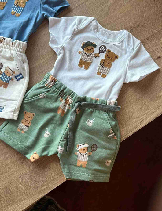 CONJUNTO BODY MC URSO RAQUETE COM BERMUDA MENINO MILON