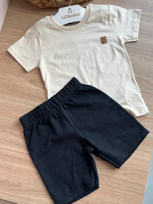 CONJUNTO CAMISETA MANGA CURTA PRAIA E BERMUDA MENINO BEE LOOP