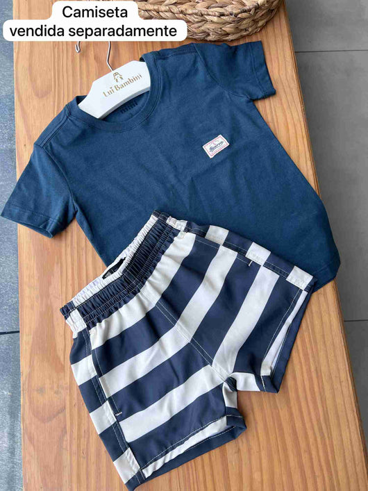 SHORT NYLON LISTRAS LARGAS MENINO KING&JOE