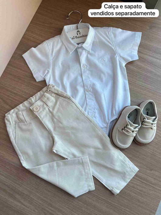 BODY CAMISA MANGA CURTA ESSENCIAL MINIMALISTA BOTÕES MENINO POLO INFANT