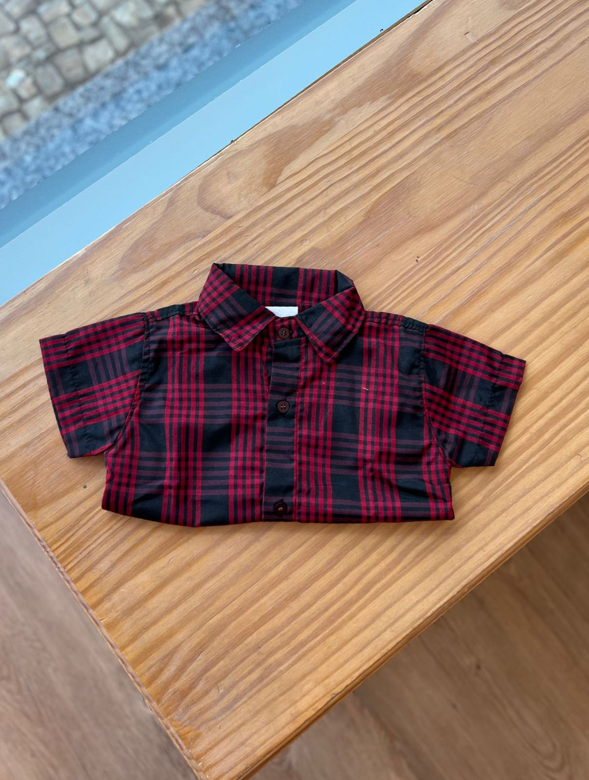 CAMISA MANGA CURTA XADREZ E QUADRICULADA UNISSEX LUI BAMBINI