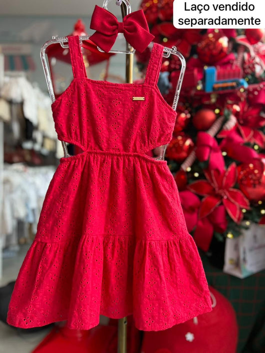 VESTIDO ALÇA LAISE FUROS BORDADOS MENINA COLORITTÁ