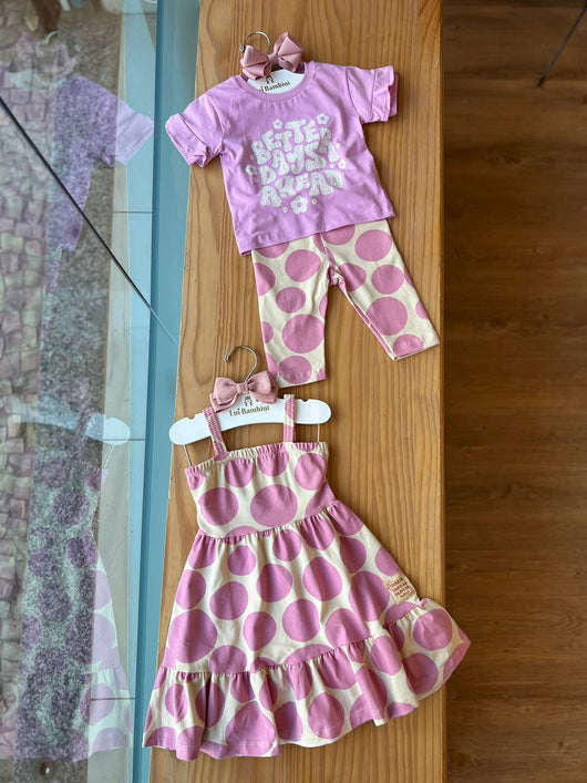 CONJUNTO BLUSA MANGA CURTA FLORES STRASS E CALÇA BOLHAS MENINA FAKINI