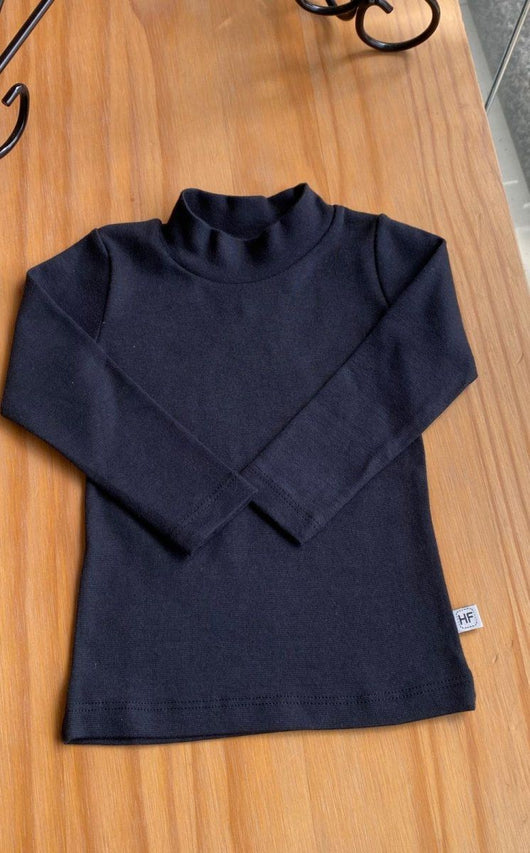 BLUSA MANGA LONGA BÁSICA COM GOLA ALTA EM RIBANA MENINA HAVE FUN