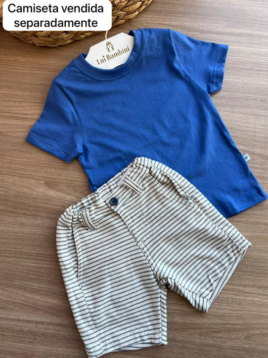 BERMUDA NAVY BOLSOS LISTRADO AJUSTE INTERNO ANCORA MENINO HAVE FUN