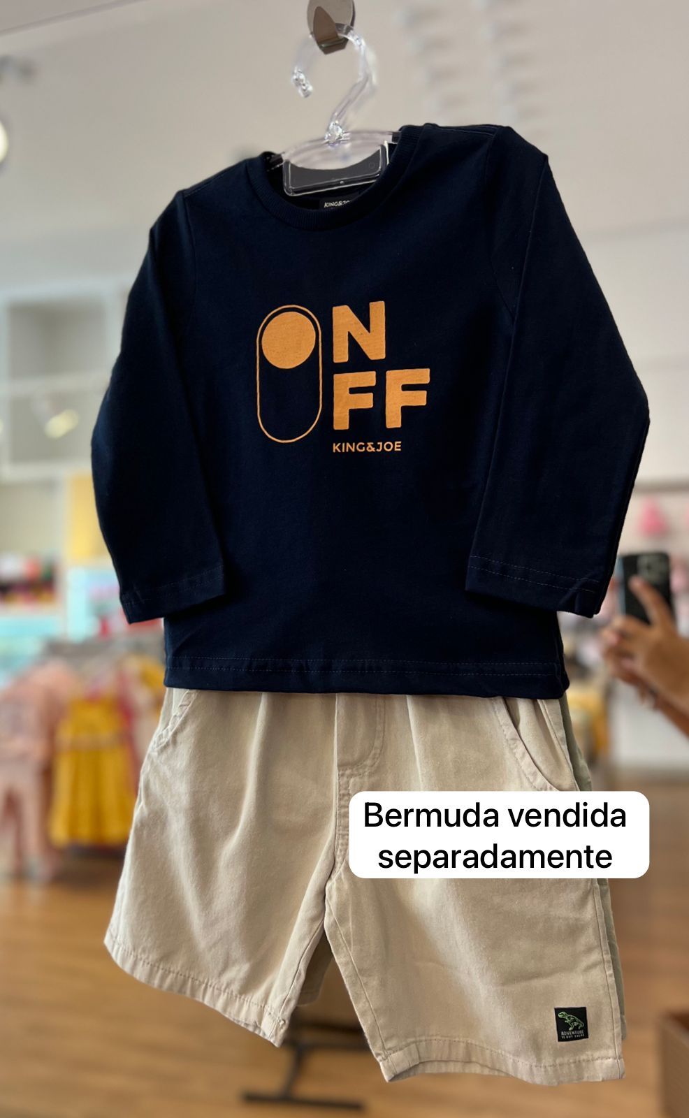 CAMISETA MANGA LONGA ON OFF GOLA REDONDA MENINO KING&JOE