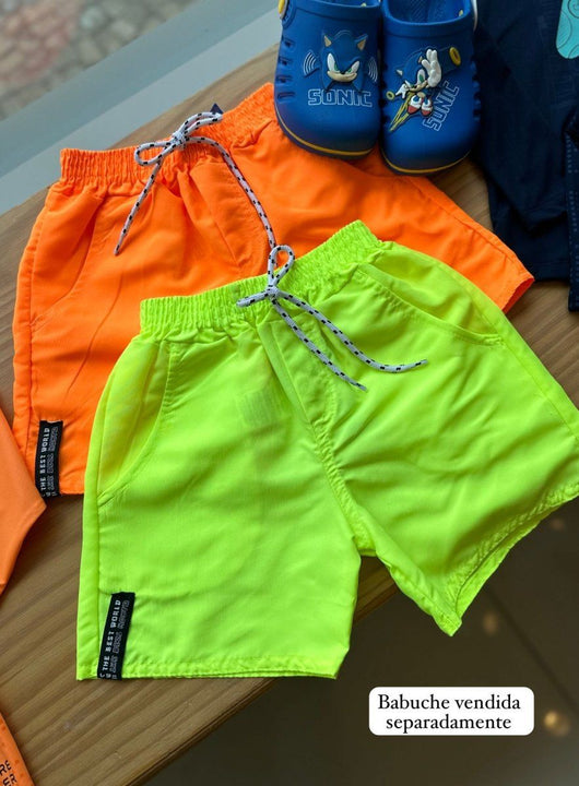 BERMUDA EM MICROFIBRA COM BOLSOS FUNCIONAIS E CADARÇO THE BEST WORLD MENINO FAKINI